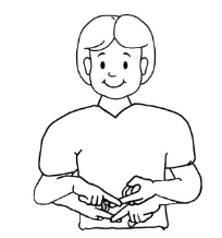 <p>Can finish my pointing to self (point handshape)</p>