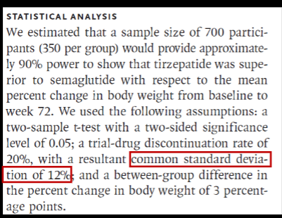 <p>What is the anticipated variation?</p>