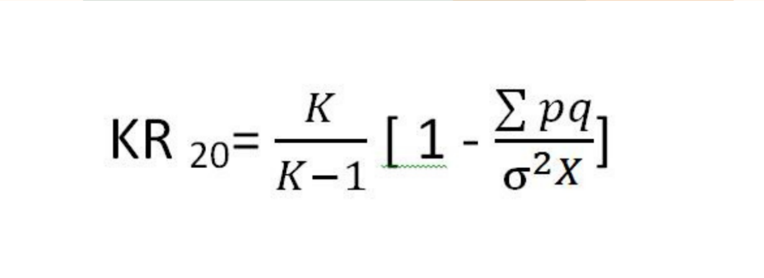 <p>a statistic used to determine internal reliability of tests that use items with dichotomous answers (yes/no, true/false)</p>