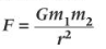 <p>F = Gravitational force </p><p>G = gravitational constant = 6.67×10<sup>-11</sup> Nm<sup>2</sup>kg<sup>-2</sup></p><p>m = mass </p><p>r = radius </p>