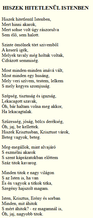<p>Hiszek hitetlenül Istenben</p>