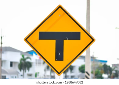 <p>What does a T-Intersection sign mean?</p>