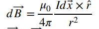 <p>Picture shows Biot-Savart for small piece of current as listed on the practice exam.</p><p>Definition is alternative equation I can use without the cross product:</p>
