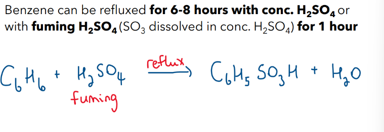 <p>fuming H2so4 for 1 hr</p><p></p>