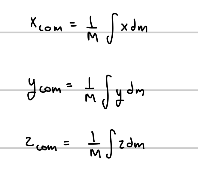 <p>break it into integrals</p><p>(can do this bc the distance between dm is extremely small)</p>