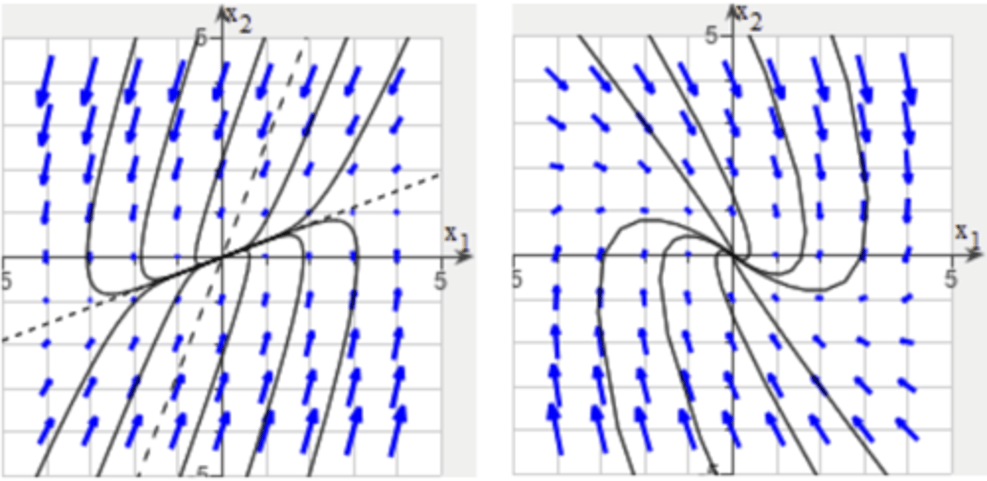 <p>Repeated negative real eigenvalue without two linearly independent eigenvectors</p>
