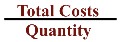 <p>total costs divided by quantity</p>