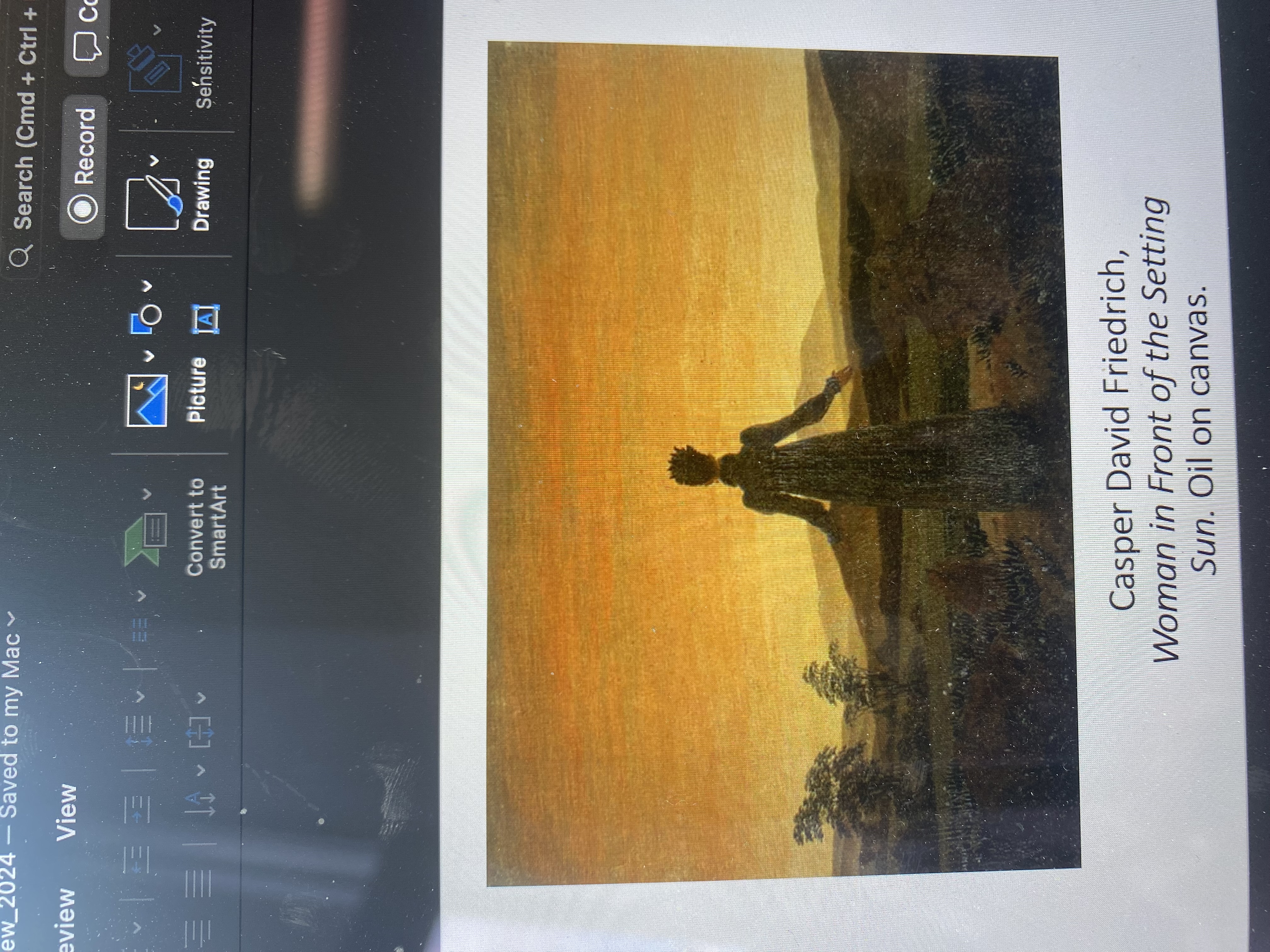 <p><span>Casper David Friedrich, Woman in Front of the Setting Sun. Oil on canvas.</span></p>