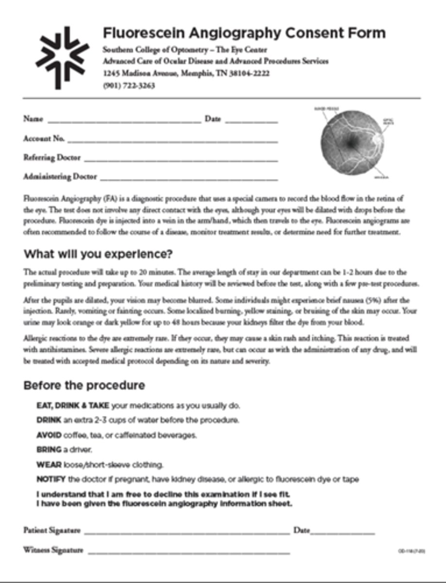 <p>description of procedure</p><p>preparation before appt</p><p>indications</p><p>RBA</p>