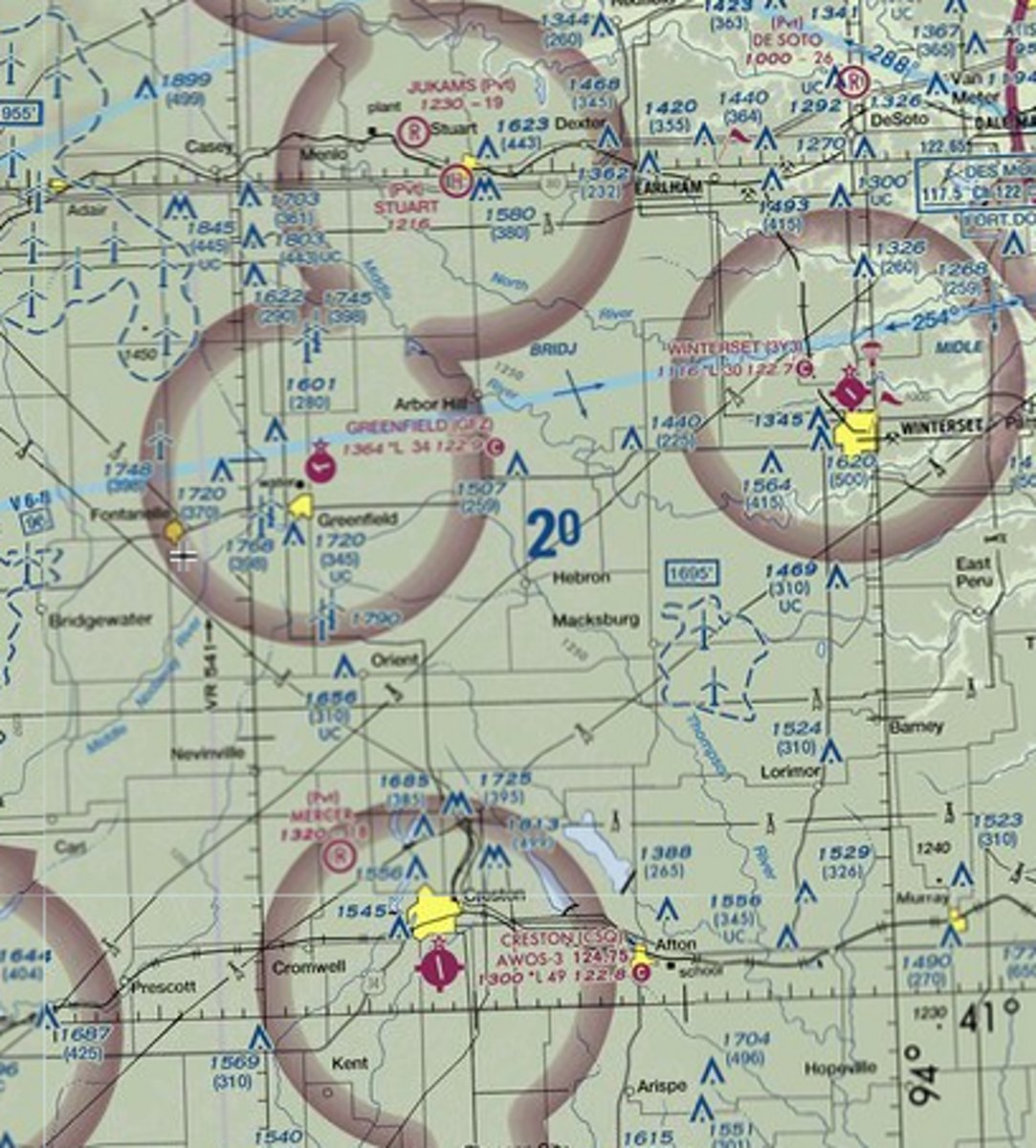 <p>The large blue "20" figure indicates terrain and towers reach up almost to 2000 feet MSL within the ____</p>