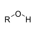<p>a single oxygen attached to an R group and a hydrogen</p>