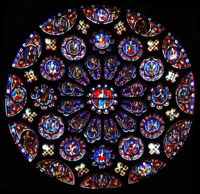 <p>Rose Window, 1252, Chartres Cathedral, France</p>