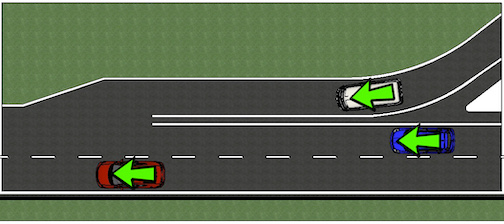 <p>Double solid white lines</p>