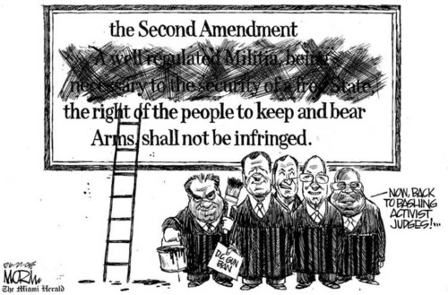 <p>Ruled the 2nd Amendment protects an individual's right to possess a firearm for lawful, private use -- OFTEN USED IN COMPARISON WITH MCDONALD V. CHICAGO</p>