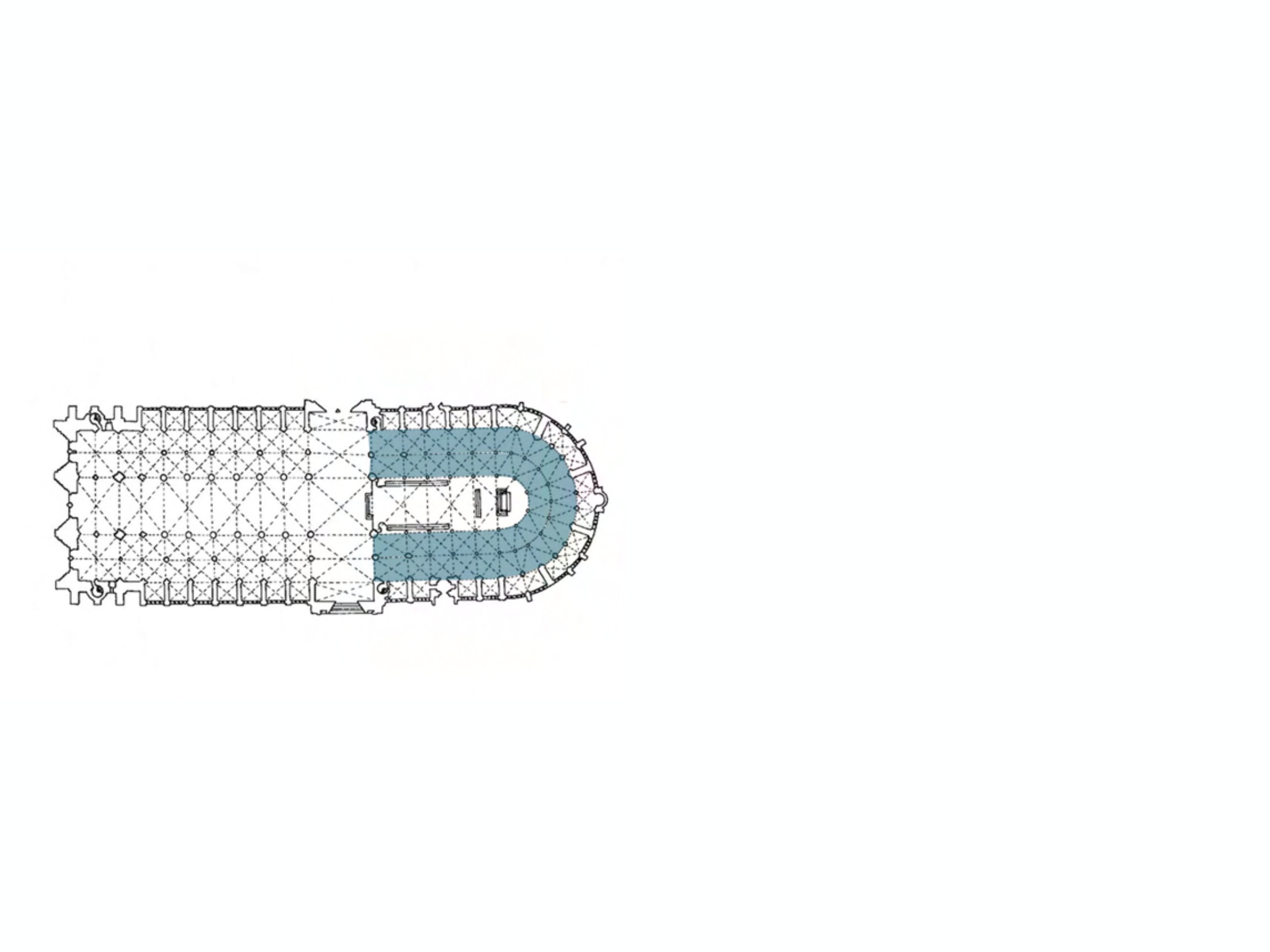 <p>A semicircular or polygonal aisle enclosing an</p><p>apse or a straightended sanctuary; originally used for processional purposes</p>