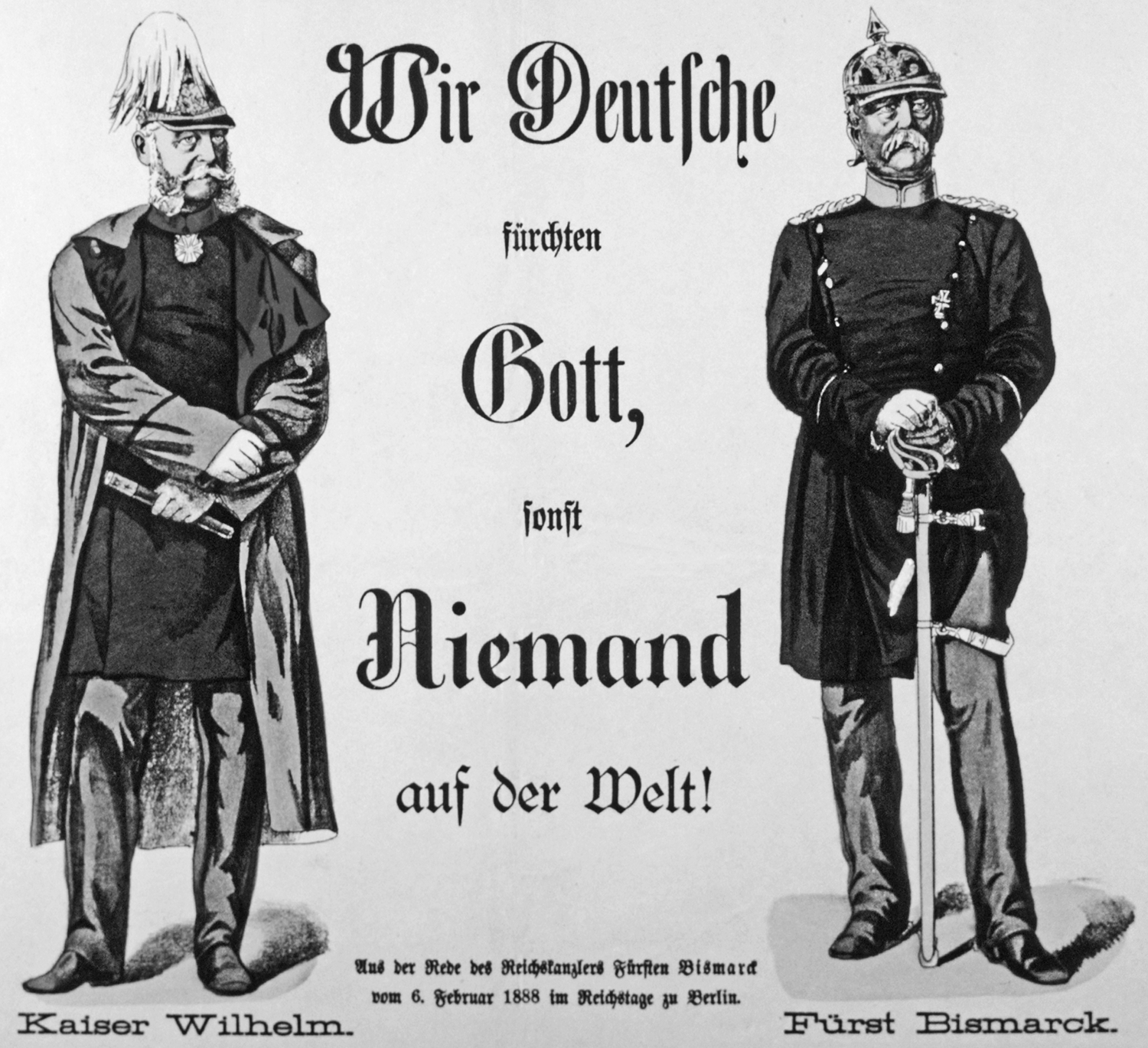 <p>The prominence of Bismarck in the poster is best explained by his</p>