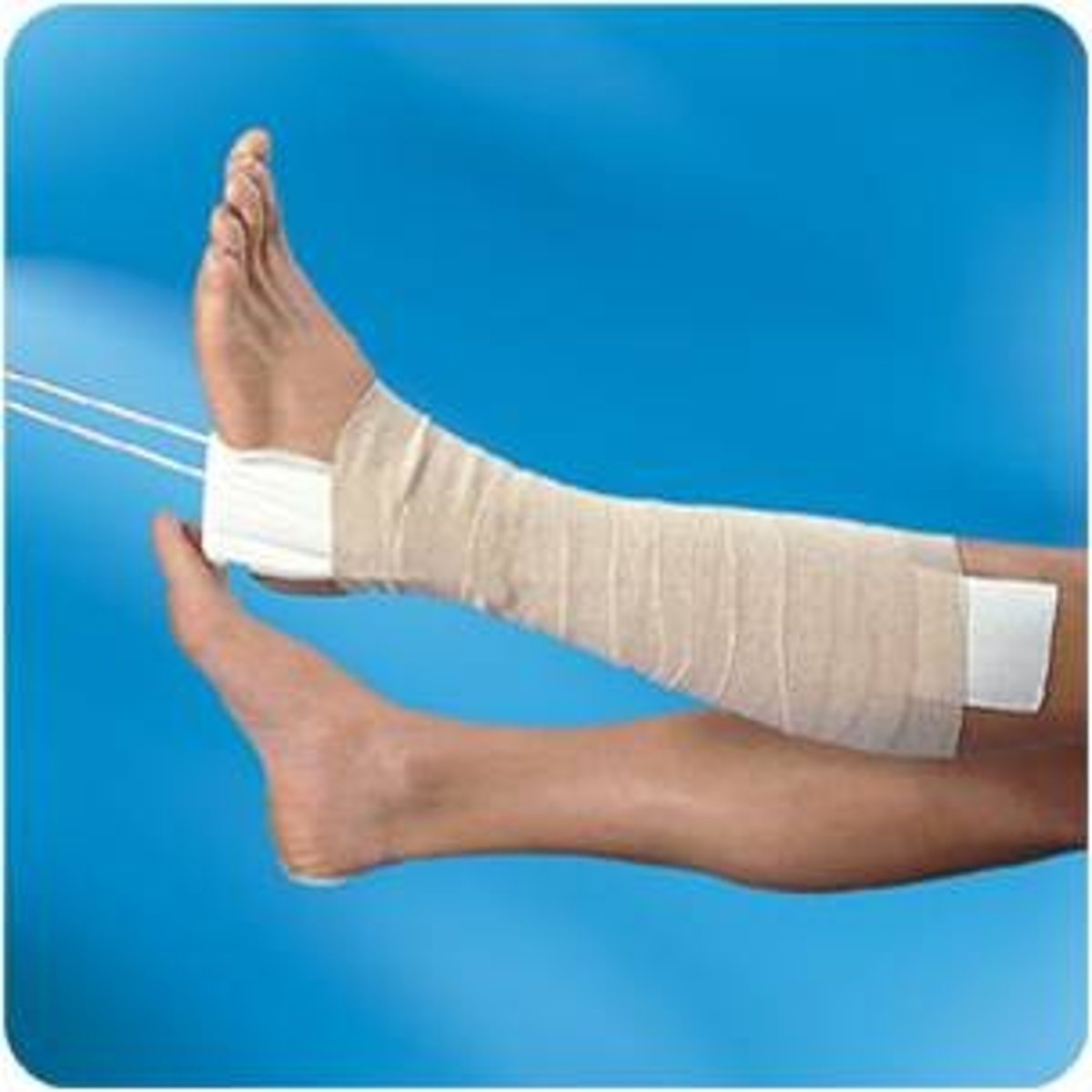 <p>Traction is attached to skin; short term treatment of holding a limb in alignment until bones are aligned or until surgery occurs; i.e. tape/boot/splint put on limb; helps diminish muscle spasms</p>