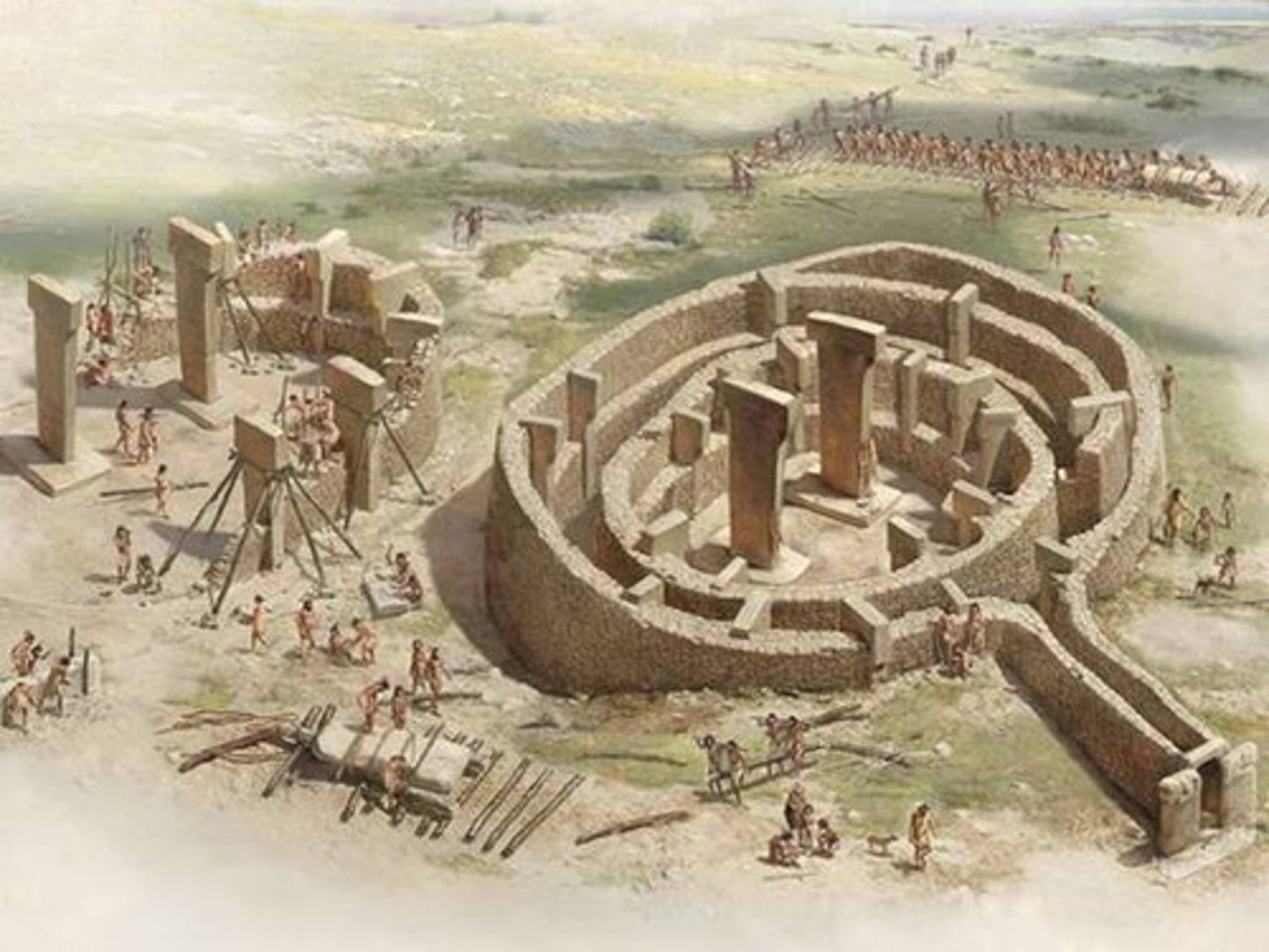 <p>Pre-pottery ritual site (9500-8000 BCE) with massive stone enclosures.</p>