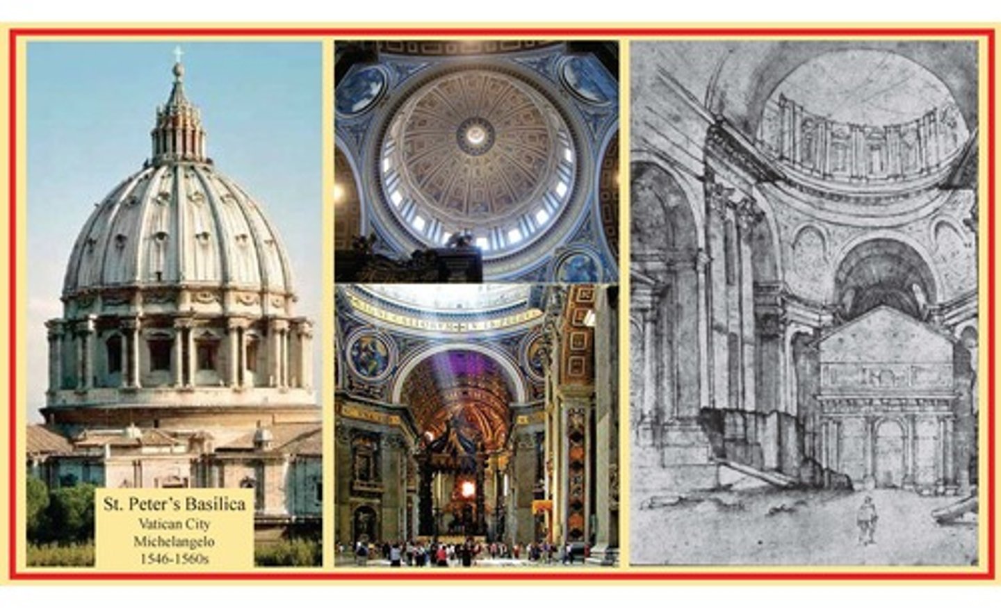 <p>Vatican City</p><p>Michelangelo</p><p>1546-1560s</p>