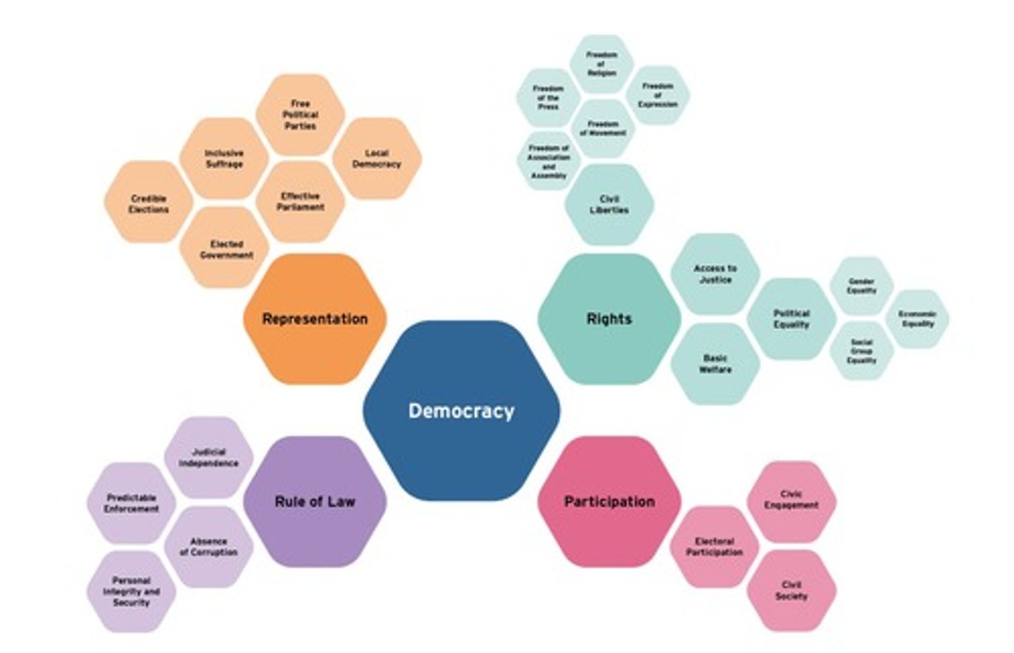 <p>A form of government where almost all people have the right and opportunity to participate as equals.</p>