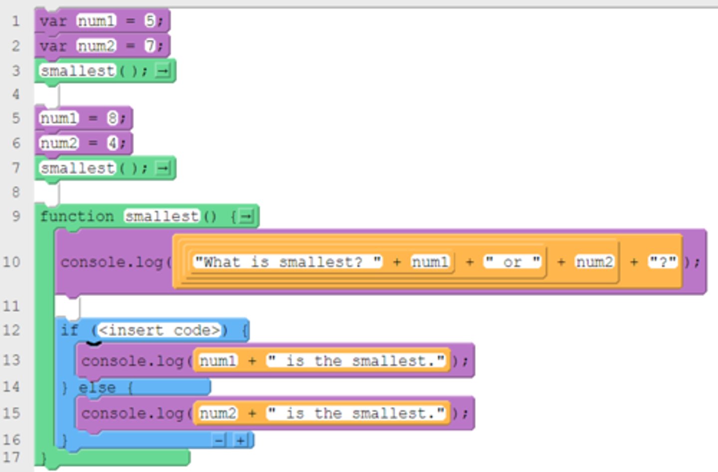 <p>num1 == num2</p>