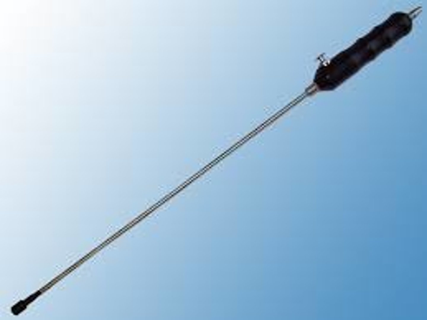 <p>designed for hypodermic injection only, the valve in thumb controlled to start and stop the flow of the solution</p>