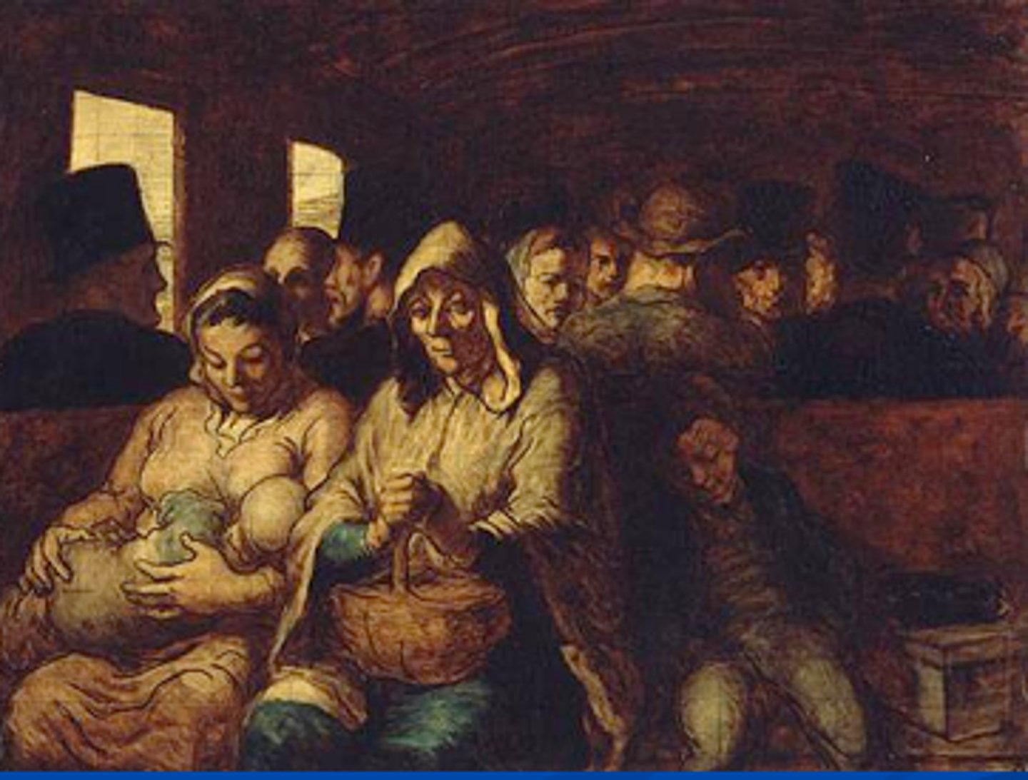 <p>Honore Daumier, 1862-64. Depicts class issues in modern Paris. Members of different class were able to mingle. Carriage for middle-lower class</p>