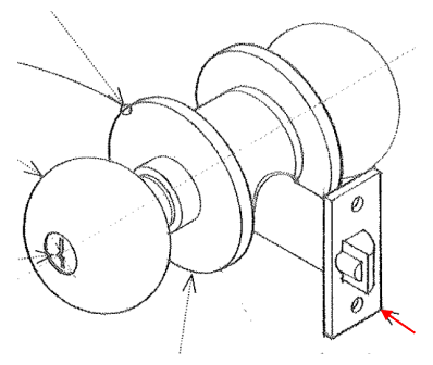 <p><span>An ornamental plate surrounding the shaft of a doorknob</span></p>