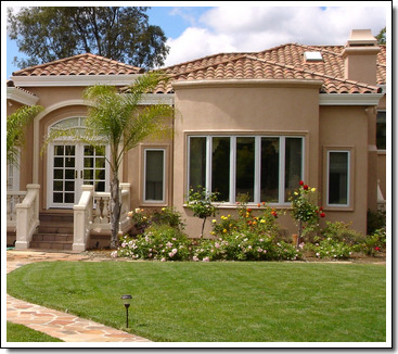 <p>a coarse plaster composed of cement, sand and lime, mixed with water and used to cover exterior walls; very old technique; easy to achieve many different textured finishes; real stucco does crack and finding craftsmen to do real stucco work can be a challenge</p>