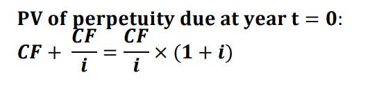 <p>If the perpetuity starts immediately, it is called perpetuity due</p>