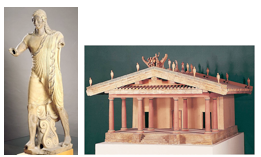 <p>-c.510-500 BCE -Original temple wood, mudbrick,tufa -Terra cotta sculpture -Etruscan -3 chellas -Archaic smile</p>