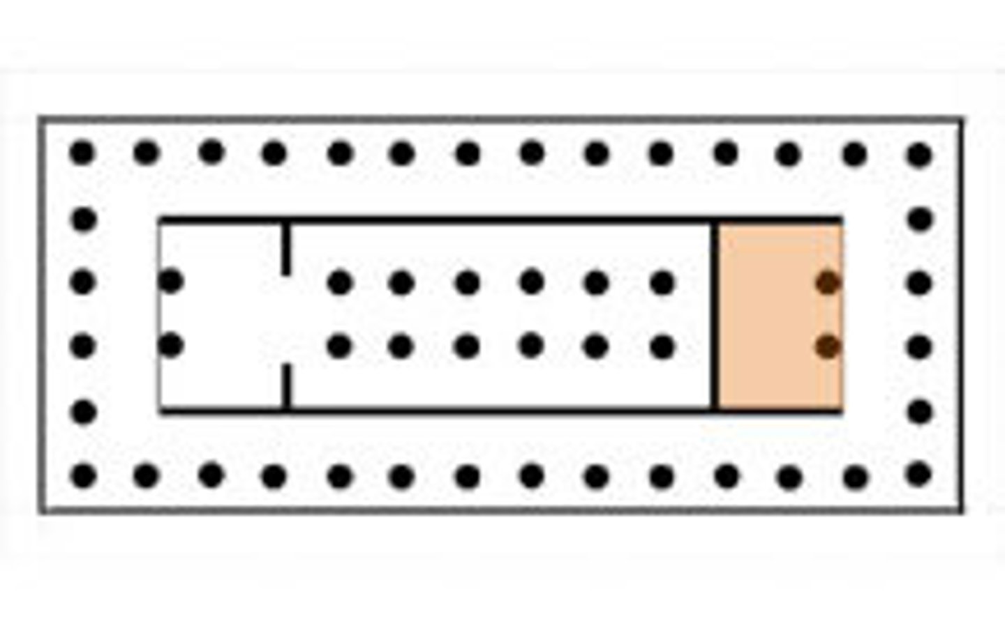 <p>Rear porch set against back of cella on greek temples</p>