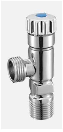 <p>• A globe valve in which the inlet and outlet opening are at a 90° angle to one another • Used for individual plumbing fixture control such as lavatory, water closet, etc.</p>