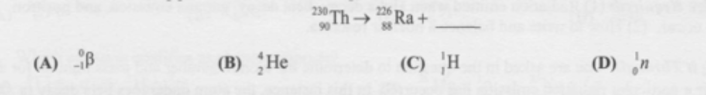 <p>What is the missing particle in the nuclear equation?</p>