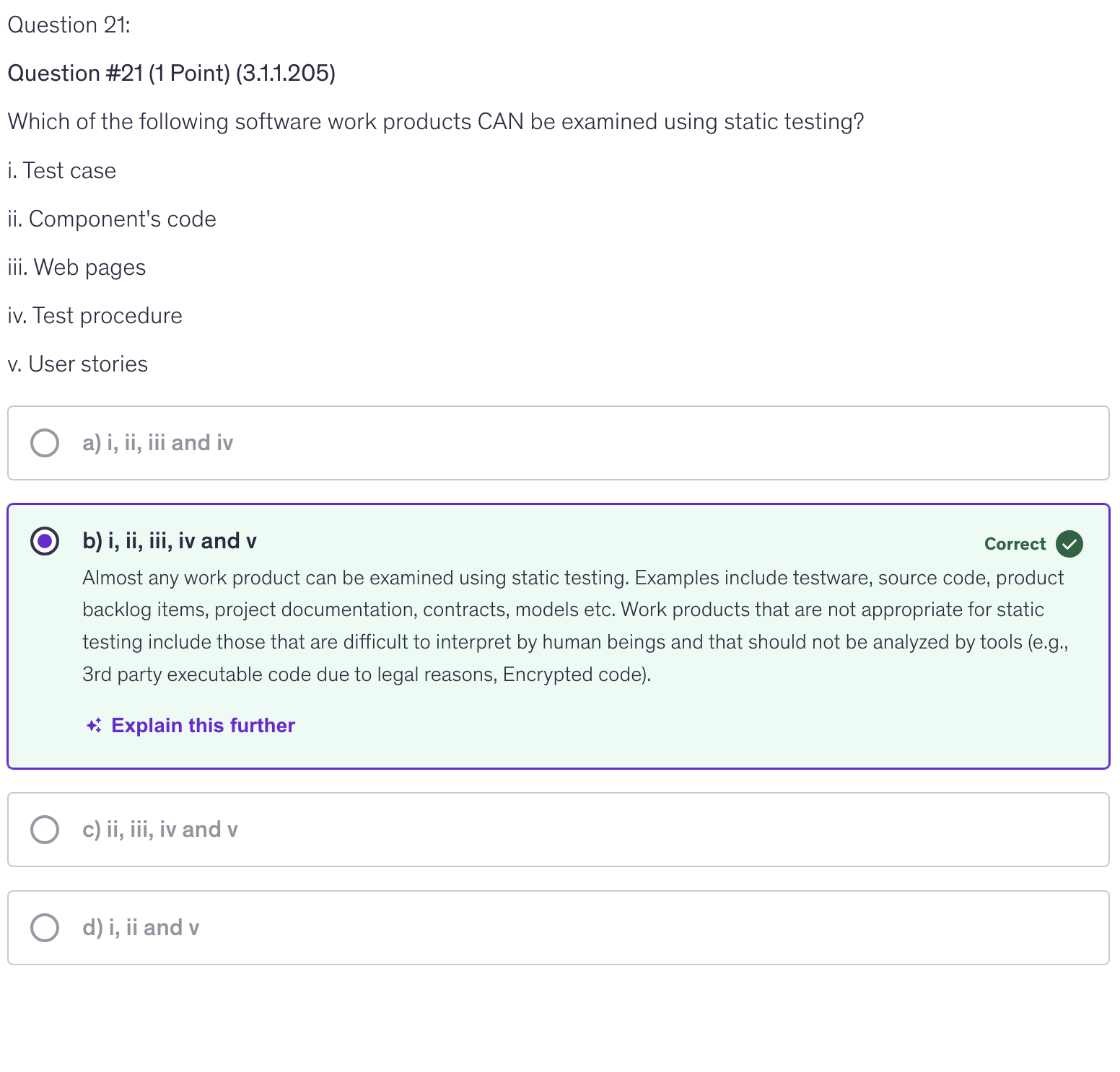 <p>b) i, ii, iii, iv, and v</p>