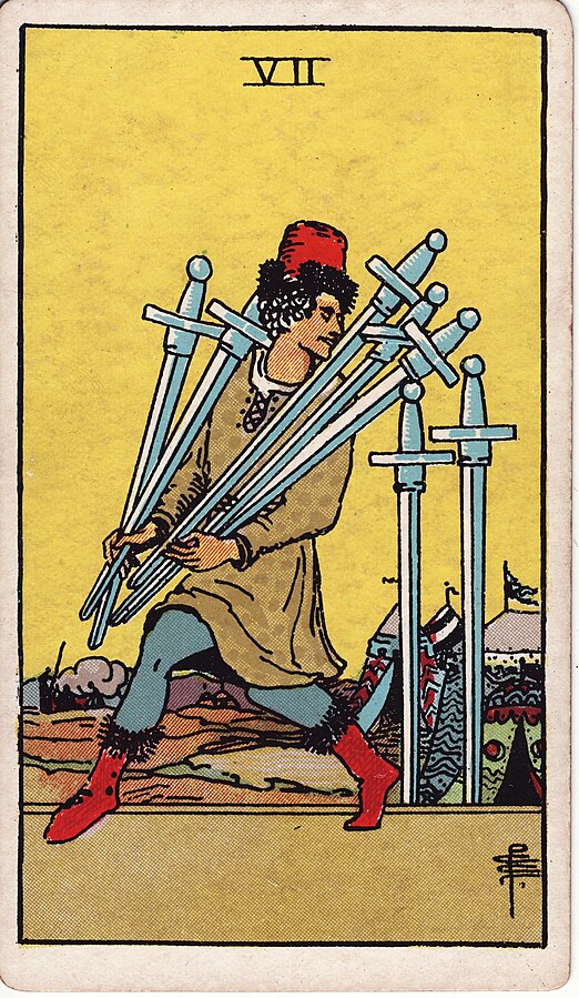 <p>Seven of Swords</p>