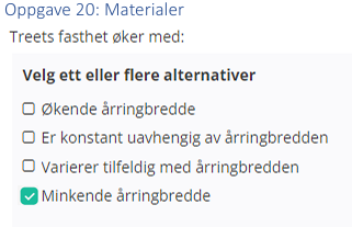<p>Minkende årringbredde</p>