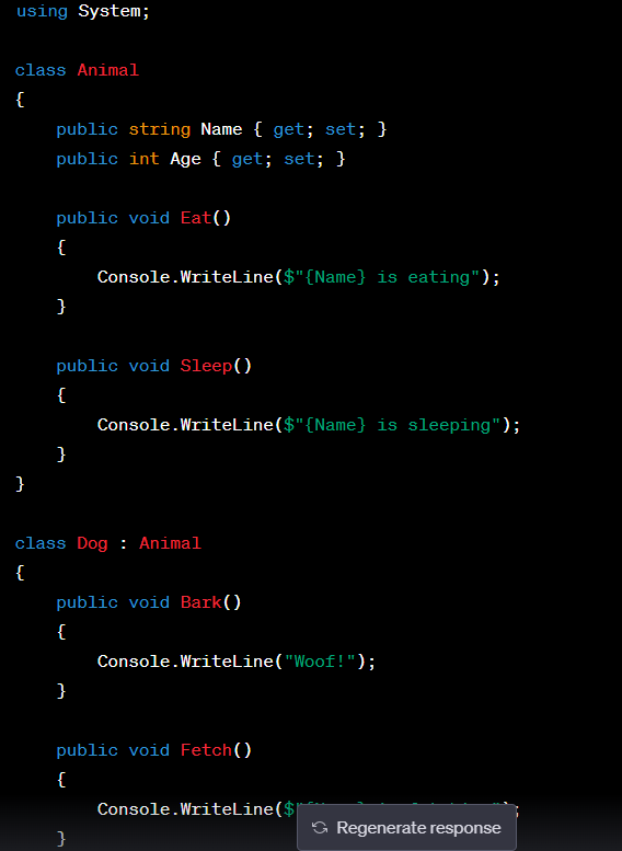 Inheritance is a fundamental concept in object-oriented programming where a new class is created from an existing class, inheriting all of its properties and methods. The new class, called a subclass or derived class, can then add or modify these properties and methods to suit its specific needs
\
In C#, inheritance can be achieved using the "class" keyword followed by the name of the derived class, followed by a colon and the name of the base class. Abstract classes and interfaces are also used to implement inheritance in C#.
\
In general, inheritance should be used when there is a clear "is-a" relationship between two classes, and when there is a significant amount of code or functionality that can be reused from an existing class. However, it's important to be careful when using inheritance, as it can lead to complex and tightly-coupled code if not used properly.