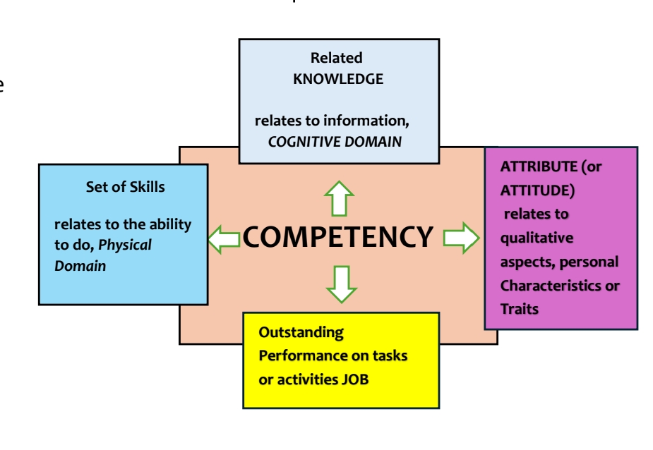 <ul><li><p>Related Knowledge</p></li><li><p>Attributes</p></li><li><p>Set of Skills</p></li><li><p>Outstanding Performance on tasks</p></li></ul>