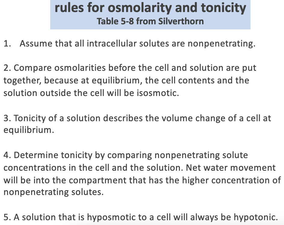 osmolarity and tonicity rules