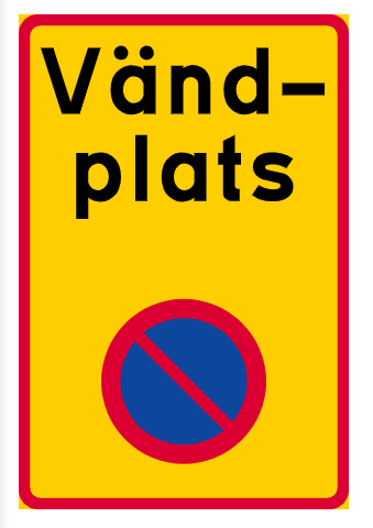<p><span>”Märket anger en plats som är avsedd för vändning av fordon och att det är förbjudet att parkera fordon. Om i stället märke C39, förbud mot att stanna och parkera fordon, är infogat i märket anger det att det är förbjudet att stanna eller parkera fordon.</span></p>
