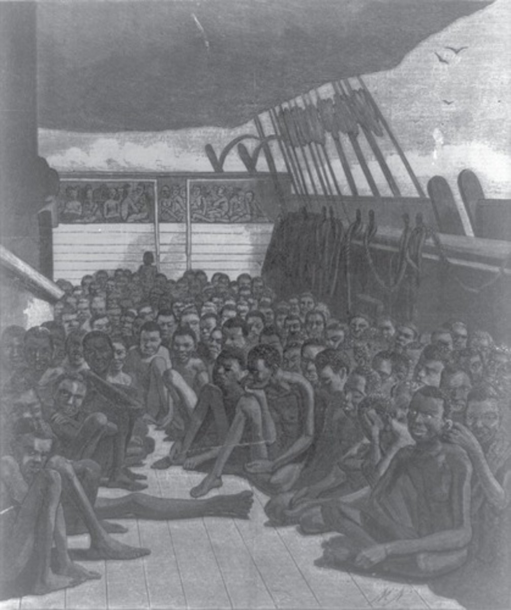 <p>Ships used to transport slaves from Africa to the Americas.</p>