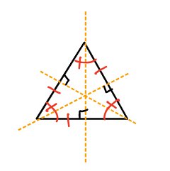 <p>Lines of symmetry on an <span><span>Equilateral</span></span> Triangle</p>