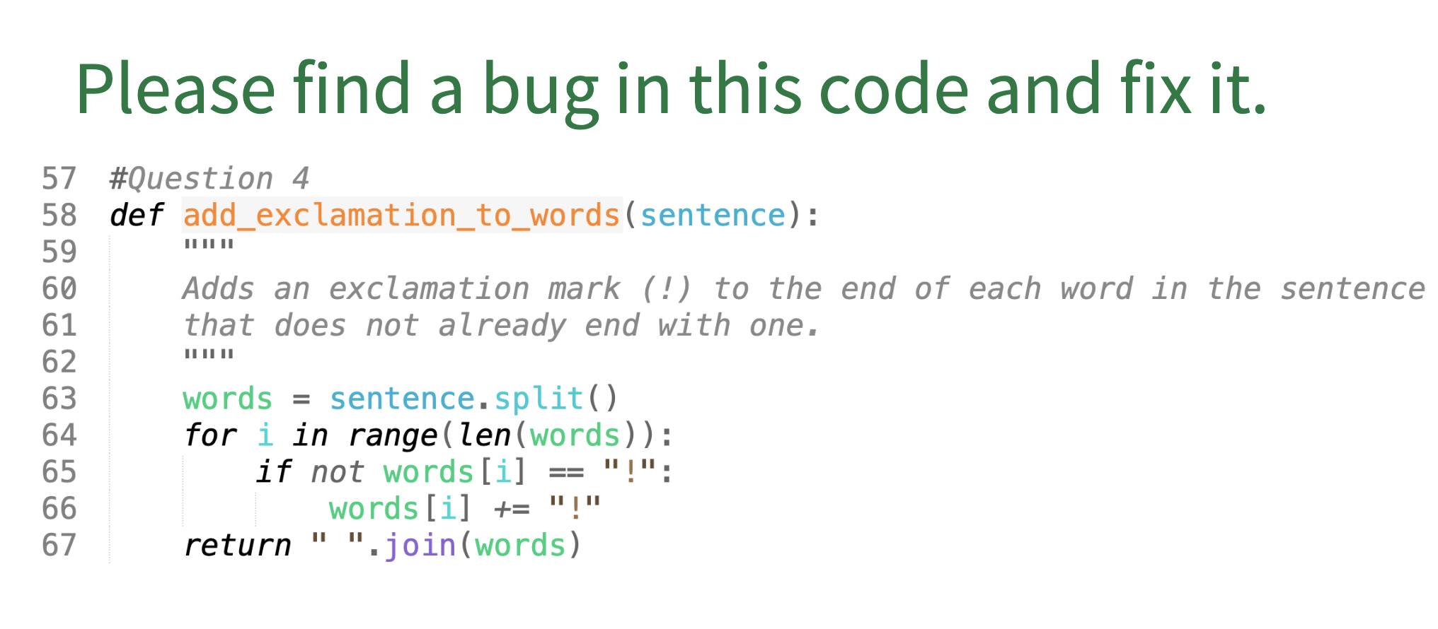 <p>please find code and fix it </p>