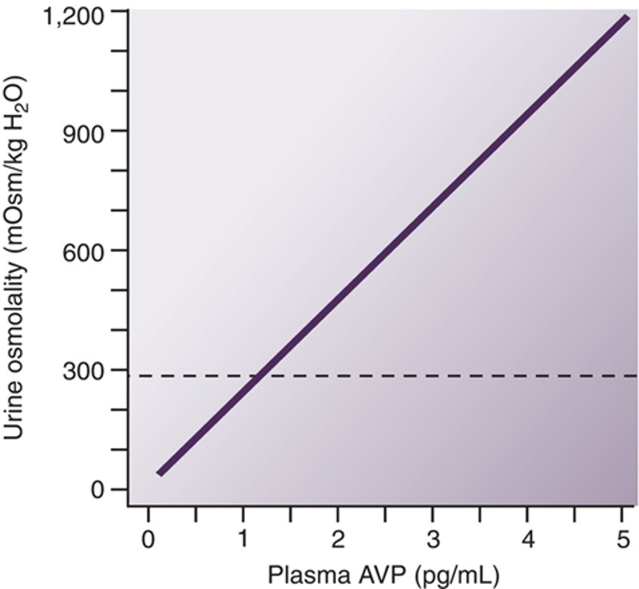 <p>urine osmolality increased as ADH increases (more concentrated urine as water is being conserved)</p>