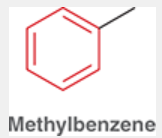 <p>benzene</p><p>methylbenzene (pictured)</p>