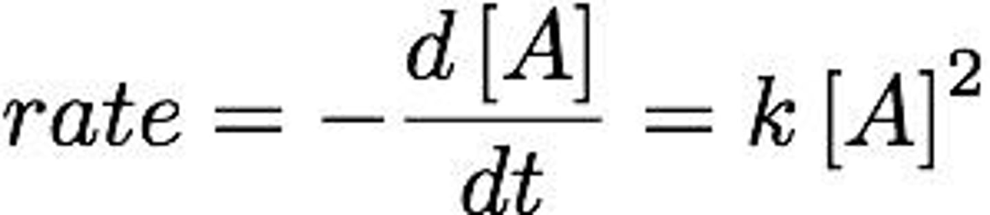 <p>Rate depends on square of concentration of one reactant.</p>