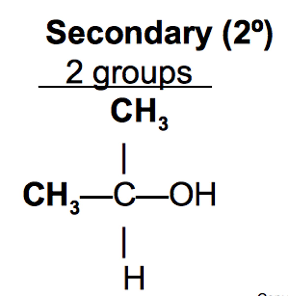 <p>OH bonded to carbon that is bonded to two other carbons</p>