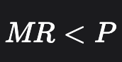 <p>marginal revenue is less than price (for monopoly)</p>