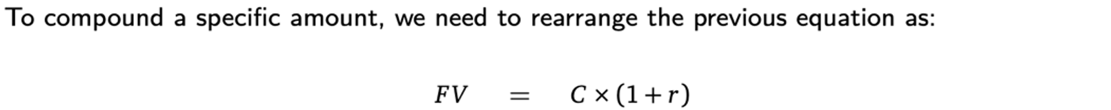 <p>Same summation and ^n as for PV over period of time</p>